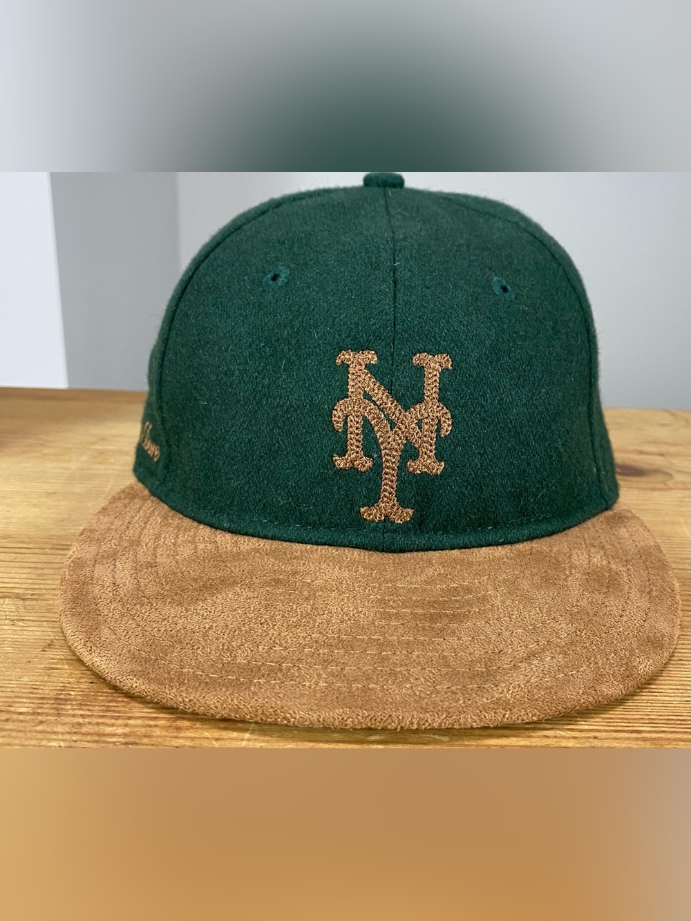 Aimé Leon Dore New Era NY Mets Wool Suede Retro Crown 9FIFTY Hat Green Strapback